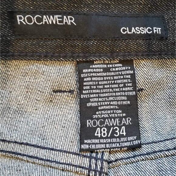 Rocawear Jeans Men 48x34 Baggy Loose Fit Black Red Wash Denim Hip Hop Y2K 48 - Picture 7 of 10